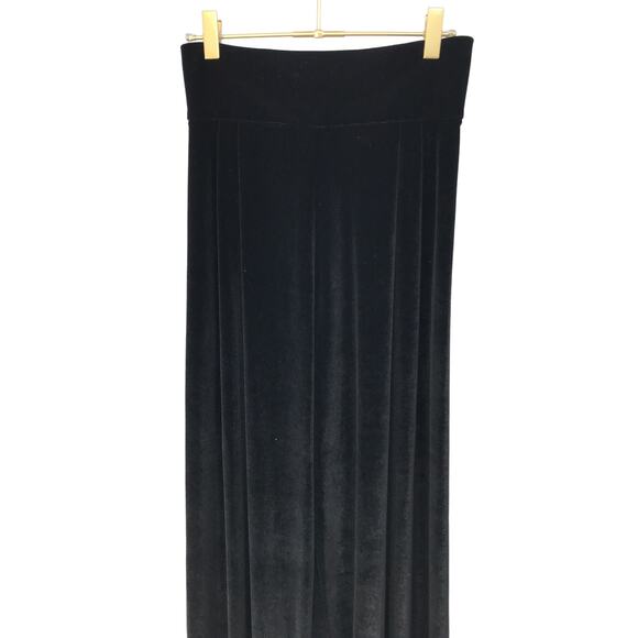 Petersyn Revolve Black Velvet Pleated Wide Leg High Waist Pants Womens 2 - Picture 3 of 9